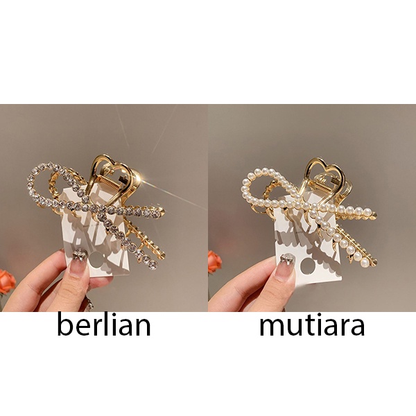 jepit pita mutiara berlian pearl diamond fashion hairclip jje079(2e2)