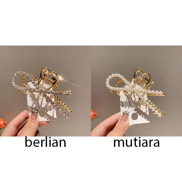 jepit pita mutiara berlian pearl diamond fashion hairclip jje079(2e2)