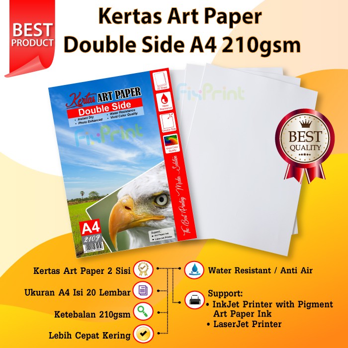 Kertas Print Foto Photo Paper 210gsm 210 gram A4 20 Lembar