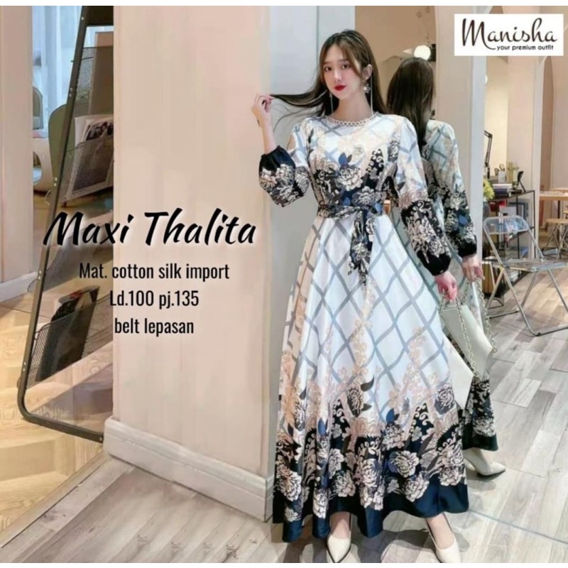 READY BANYAKK THALITA MAXI Gamis Cotton Silk Import ORI byManisha
