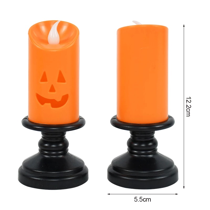 Lampu Lentera Lilin LED Bentuk Labu Hantu Untuk Perlengkapan Halloween