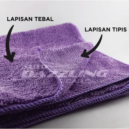 (TERLARIS) AUTODAZZLING LAP MICROFIBER TEBAL DAN LEMBUT 2 SISI BERBEDA COCOK UNTUK DETAILING BISA COD