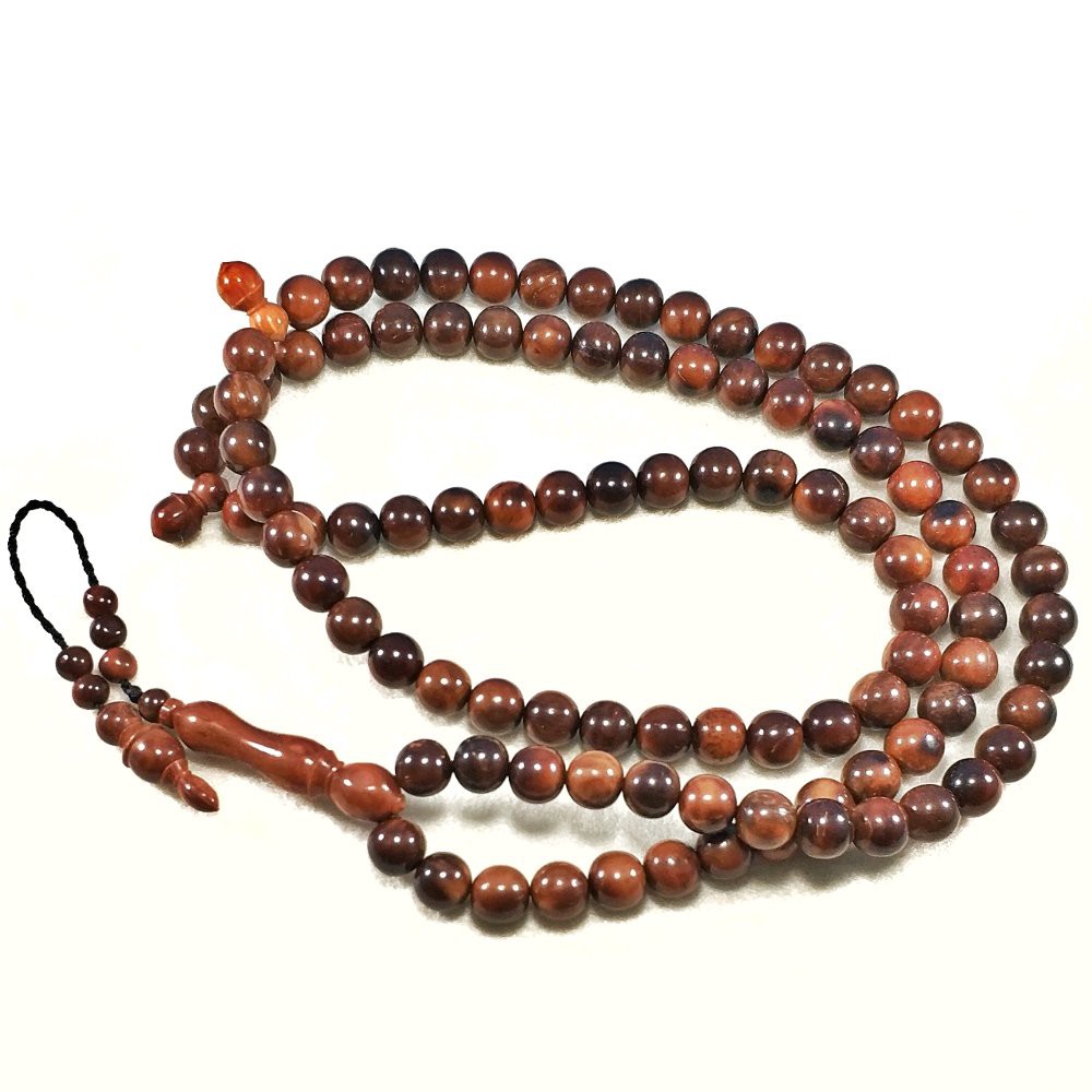 TASBIH KAYU ASLI KAOKAH KAUKAH KOKAH ASLI 10MM MODEL BULAT 99BUTIR DIJAMIN ASLI