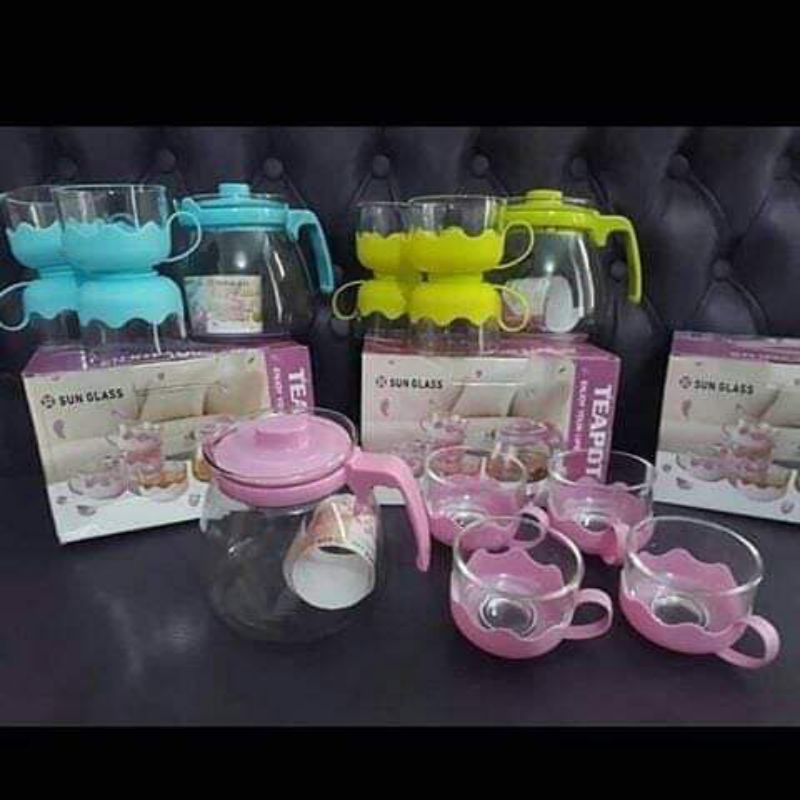 Teapot Kaca Warna Cantik