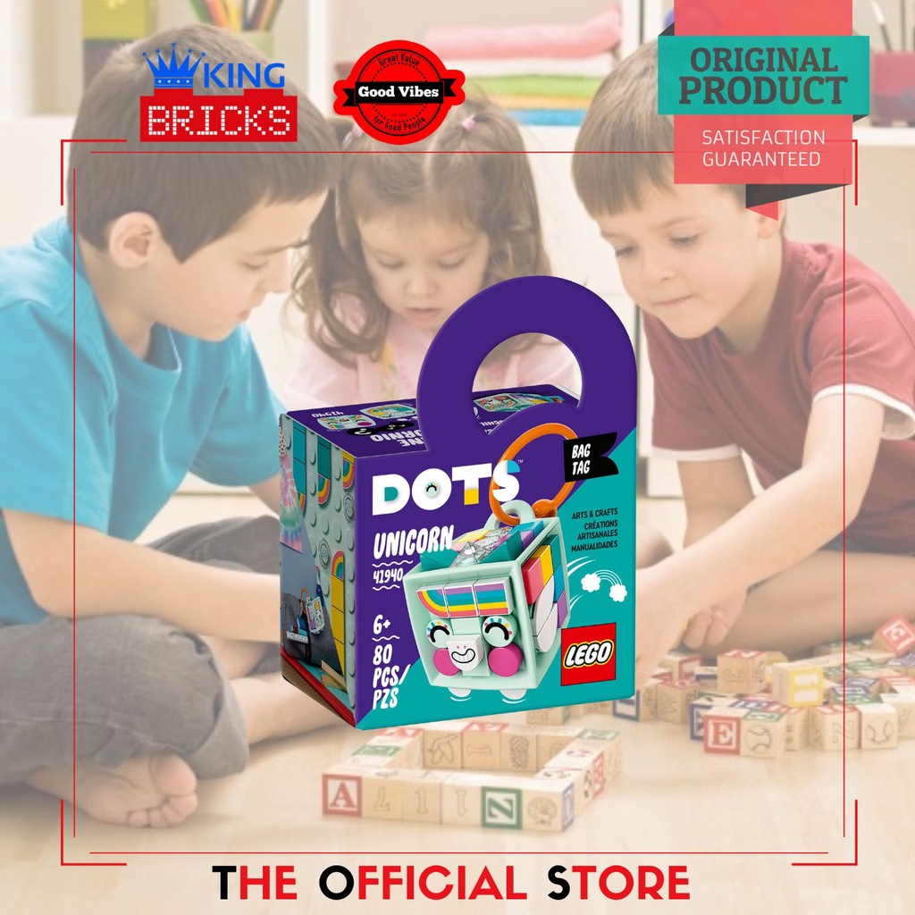 LEGO Original DOTS 41940 Bag Tag Unicorn - Mainan Anak Kreatif Edukasi Aksesoris Gantungan Tas