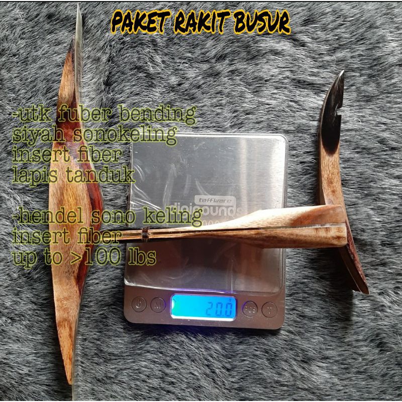 paket rakit panah siyah insert fiber lapis tanduk+hendel insert fiber