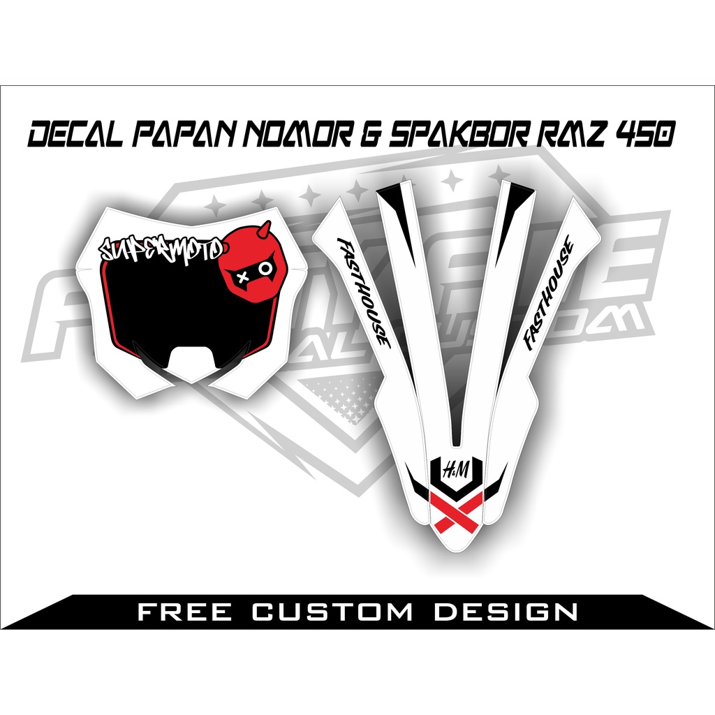 STICKER DECAL PAPAN NOMOR RMZ 450