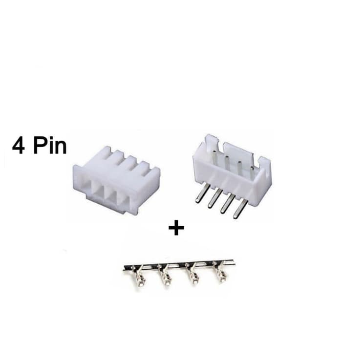 Jual 4P Connector Set XH2 54 Male Female 4Pin PCB Kaki Siku L Bengkok