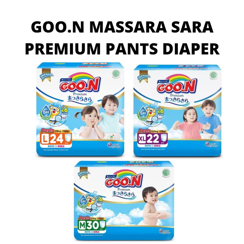 GOON GOO.N Massara Sara Premium Pants Diaper M30 M 30 / L24 L 24 / XL 22 XL22 - Popok Celana Bayi