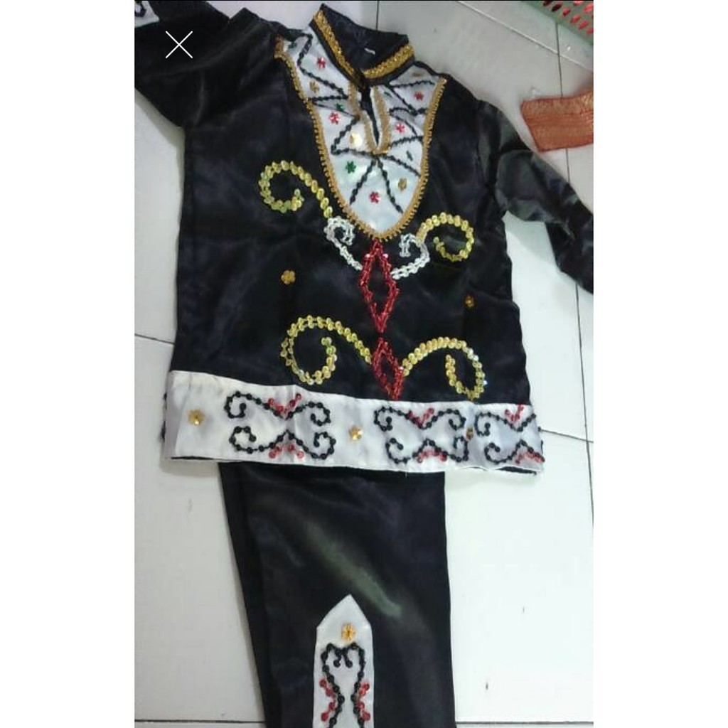 Baju adat kalimantan tengah u/ anak laki2 /perempuan SD