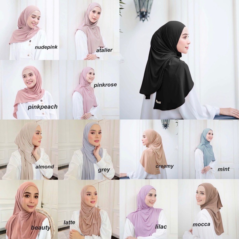 Lav Instan Beauty Black Pinkpeach Pinkrose Almond Mint Lilac Grey Nudepink Creamy by Vanilla Hijab