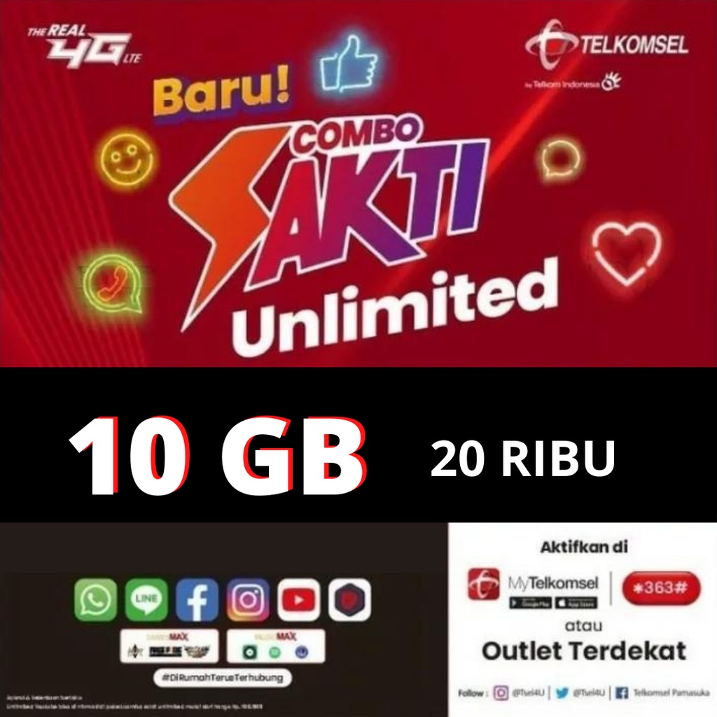 KARTU SAKTI TELKOMSEL 10GB