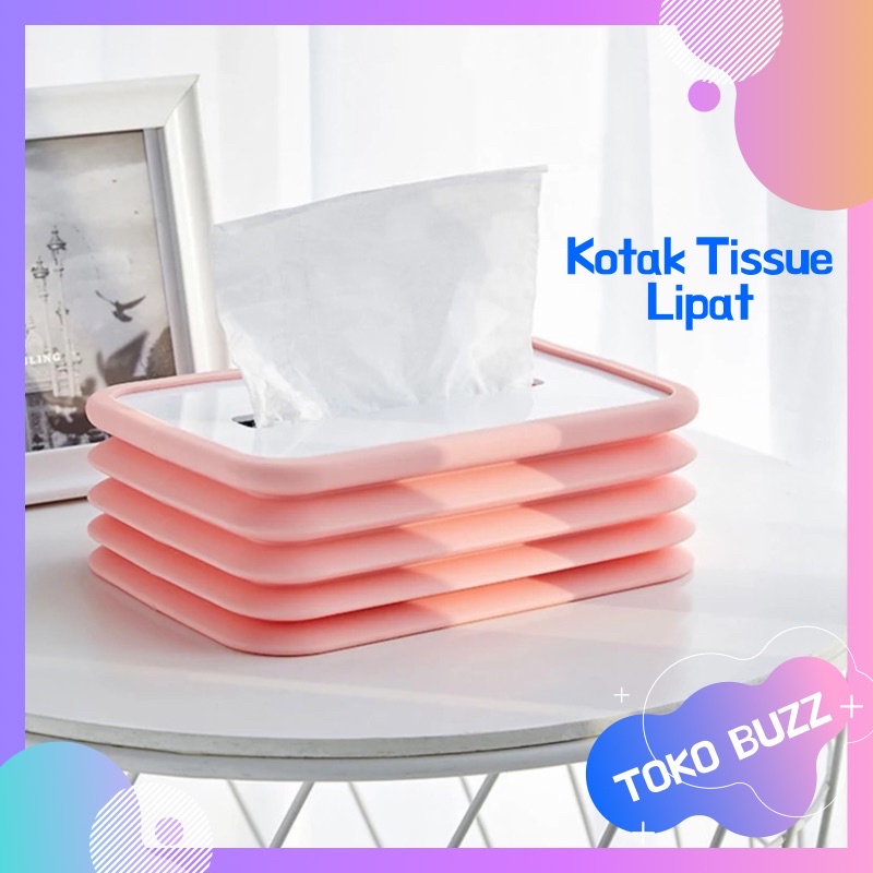 Tempat Tissue Lipat / Tempat Kotak Tisu Silicone Foldable Tisu Mobil Rumah Kantor