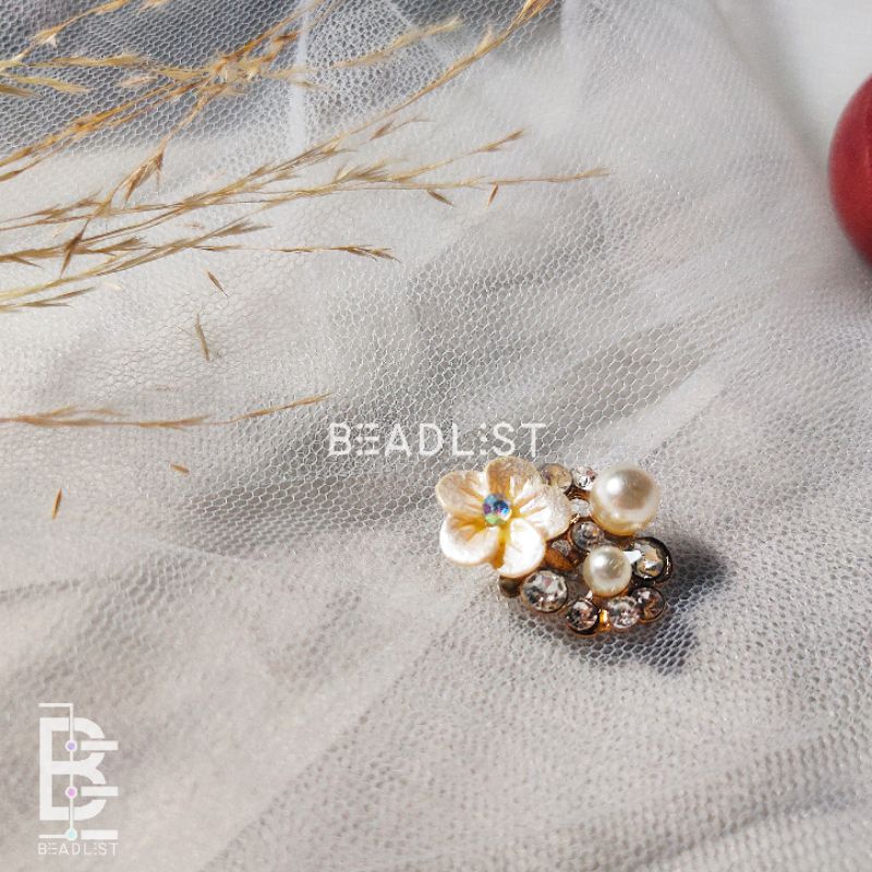 AKSESORIS BAJU JAHIT / KRISTAL BUNGA MUTIARA/ PREMIUM
