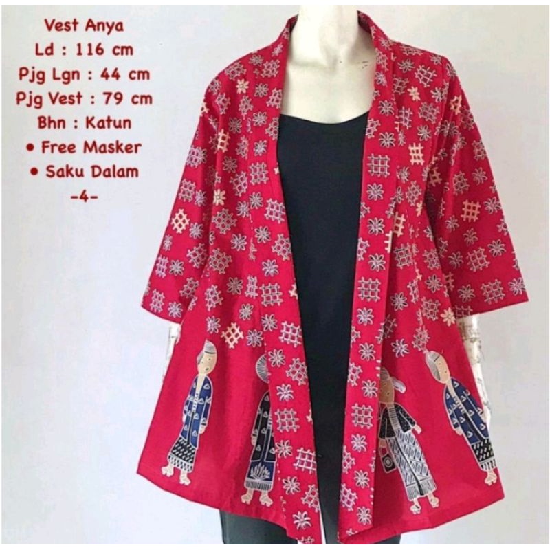 Vest anya #5 batik solo outer atasan kerja