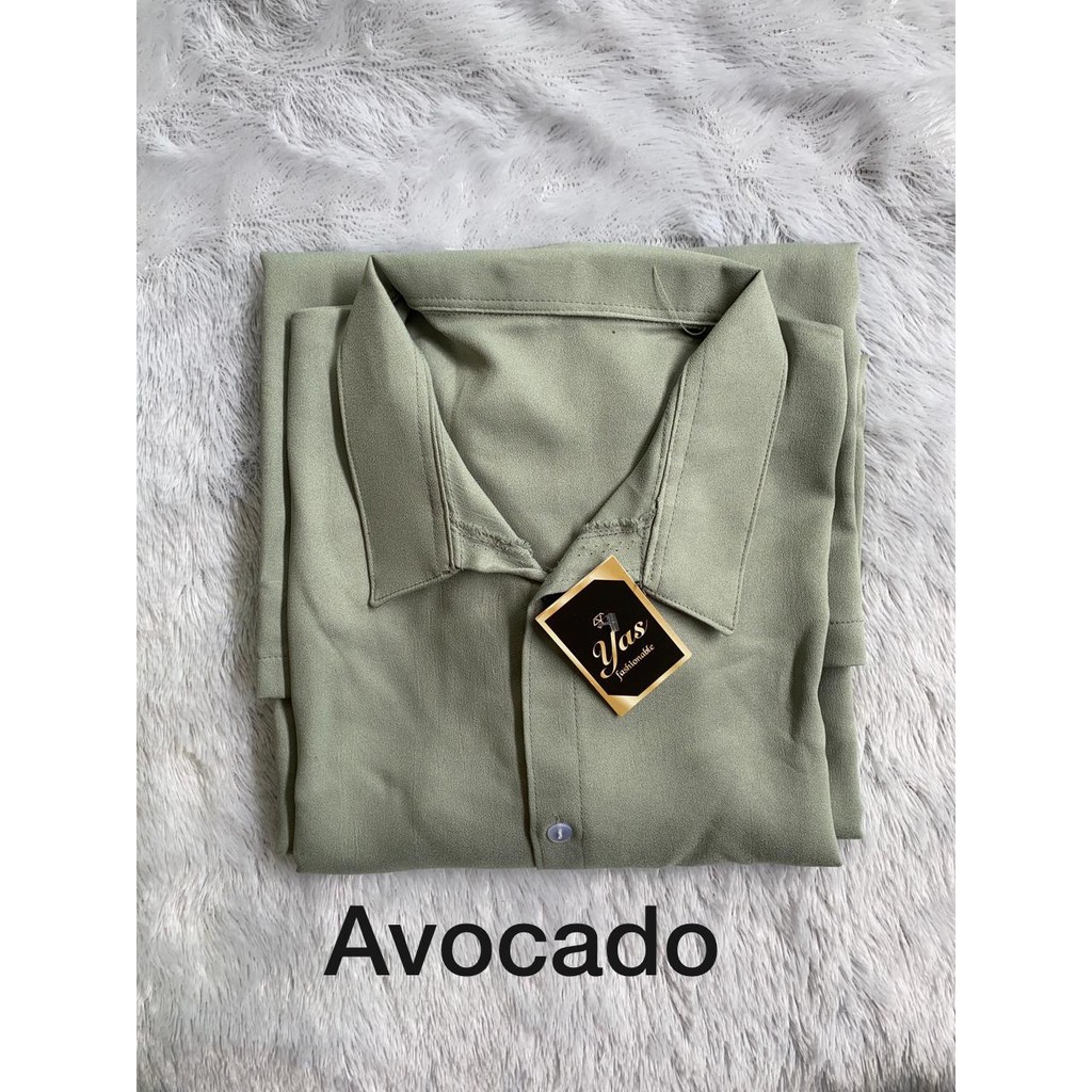 YY-GAMIS NIDIA FULL KANCING BUSUI BUMIL DRESS MOSCREPE-AVOCADO