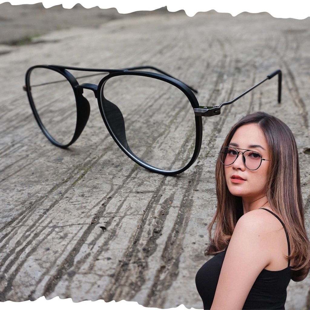 Frame Kacamata Bulat Pria Wanita Lensa Anti Radiasi Photocromic Kacamata Minus Frame Cyro