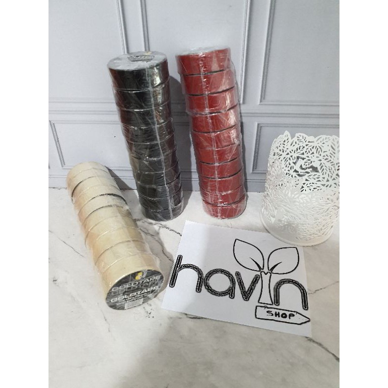 (10pc) ISOLASI LISTRIK/VINYL ELECTRICAL TAPE/ISOLASI KABEL/SELOTIP PVC-1