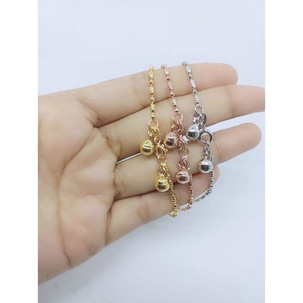 gelang kapsul ukir + 2bel/ gelang perak asli silver 925 lapis emas/ gelang fashion wanita