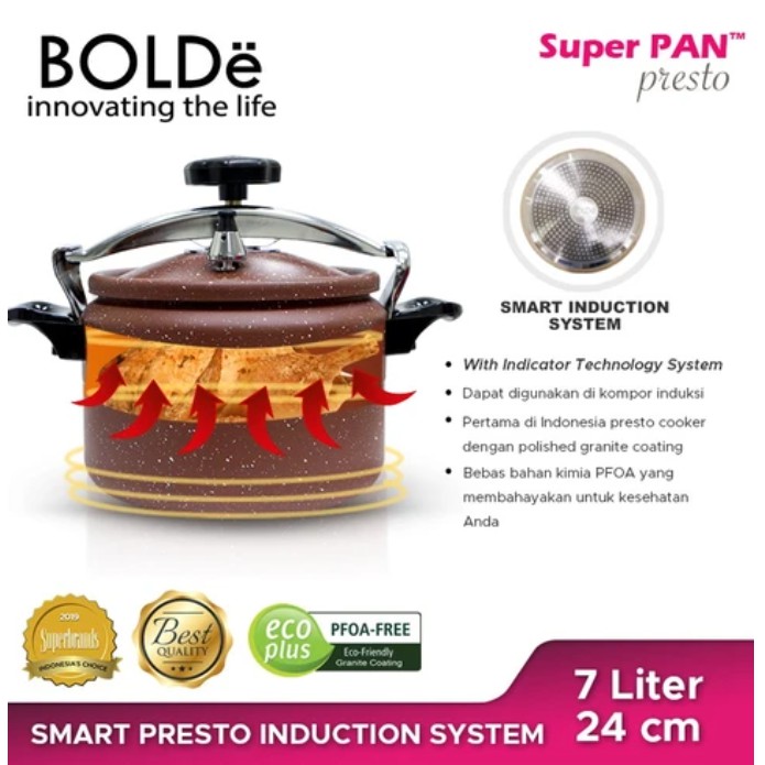 Panci Presto Granite 7 Liter Bolde Super Pan Presto Induksi 7 Liter