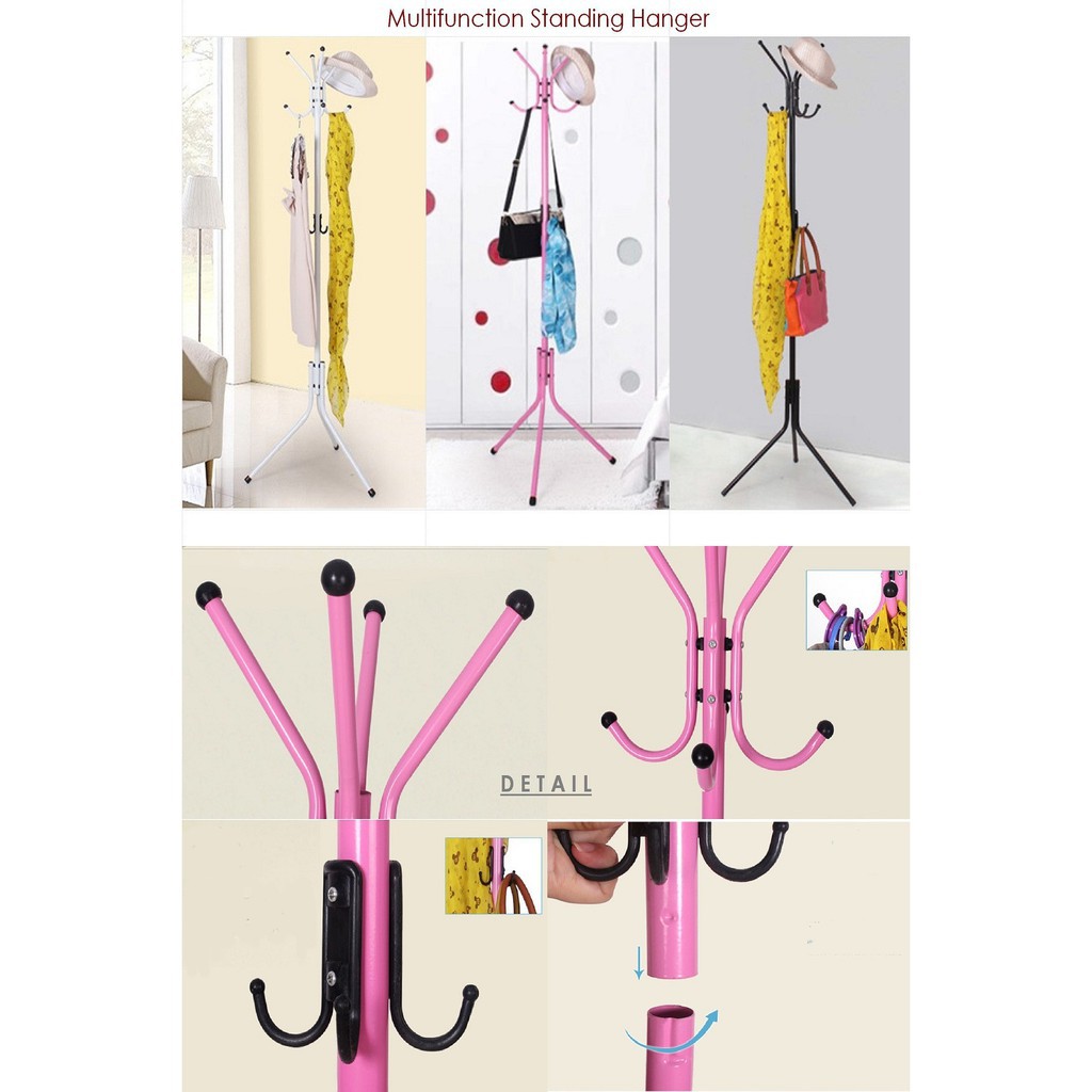 Stand Hanger Gantungan Berdiri Coat Rack Hanger CT01 Stand Hanger Gantungan Baju Topi Multifungsi GOSHOP88