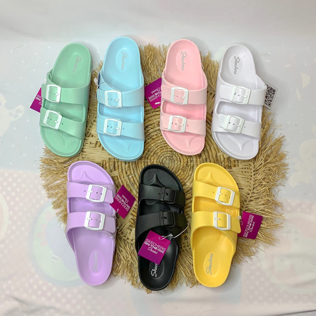 Sandal Wanita Tali Skechers Sendal Sketchers Cewek Terbaru Sandal Slipper Wanita Kekinian Sandal Cewek Skecher Sandal Terbaru Slide