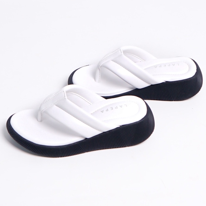 LAPEPA YUK - Sandal Platform Anak Perempuan Usia 2 sampai 10 Tahun ZELDA KIDS  Sendal Anak cewek Wedges Wanita Empuk Model Jepit Japit Warna WHITE Putih Lucu Cantik cewe Slop Usia Umur 3 4 5 6 7 8 9 thn Tahun Premium Ori Original Mall Official Store