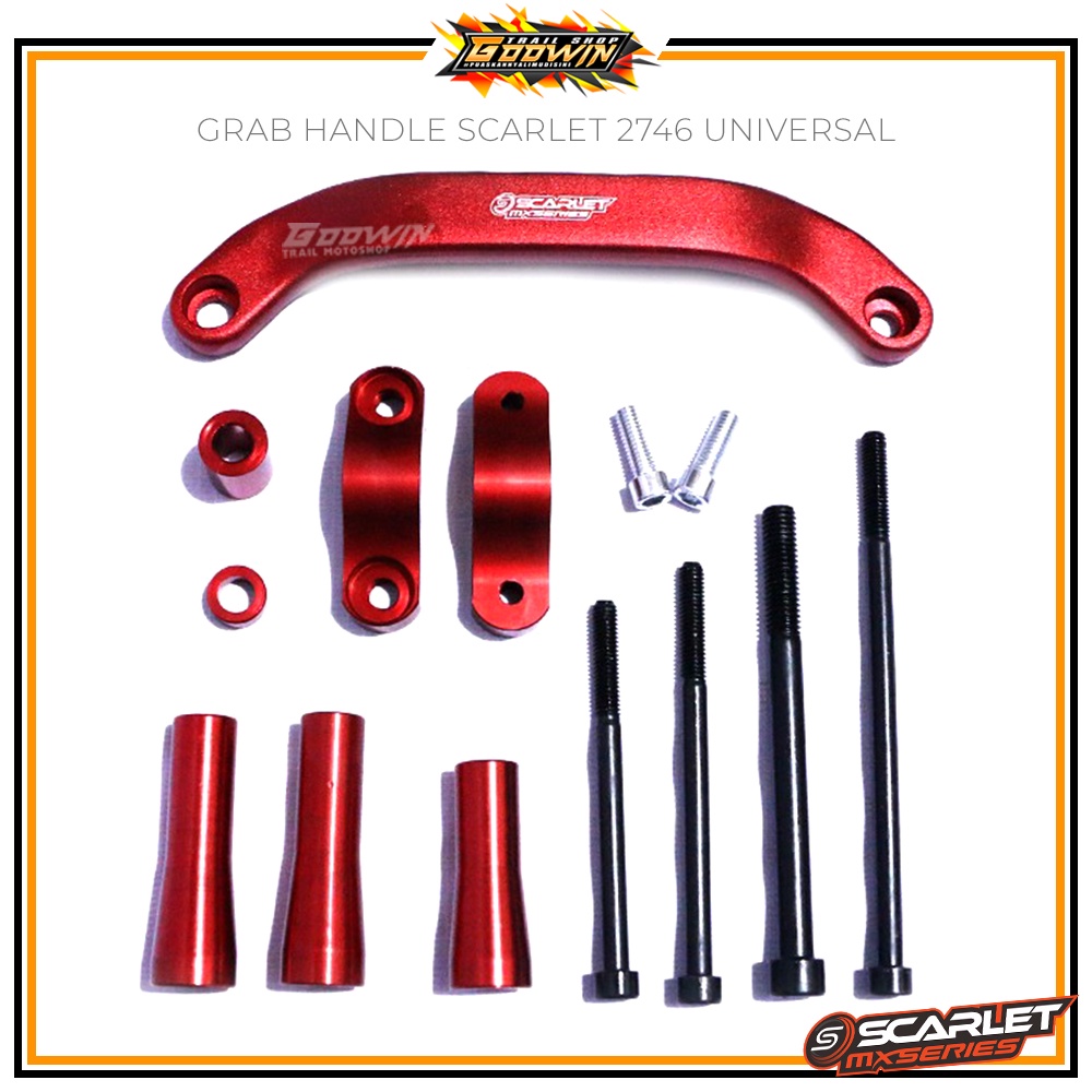 GRAB HANDLE SCARLET CRF 150L KLX WR 155 CNC Pegangan Body Motor Trail Scarlet Racing Universal