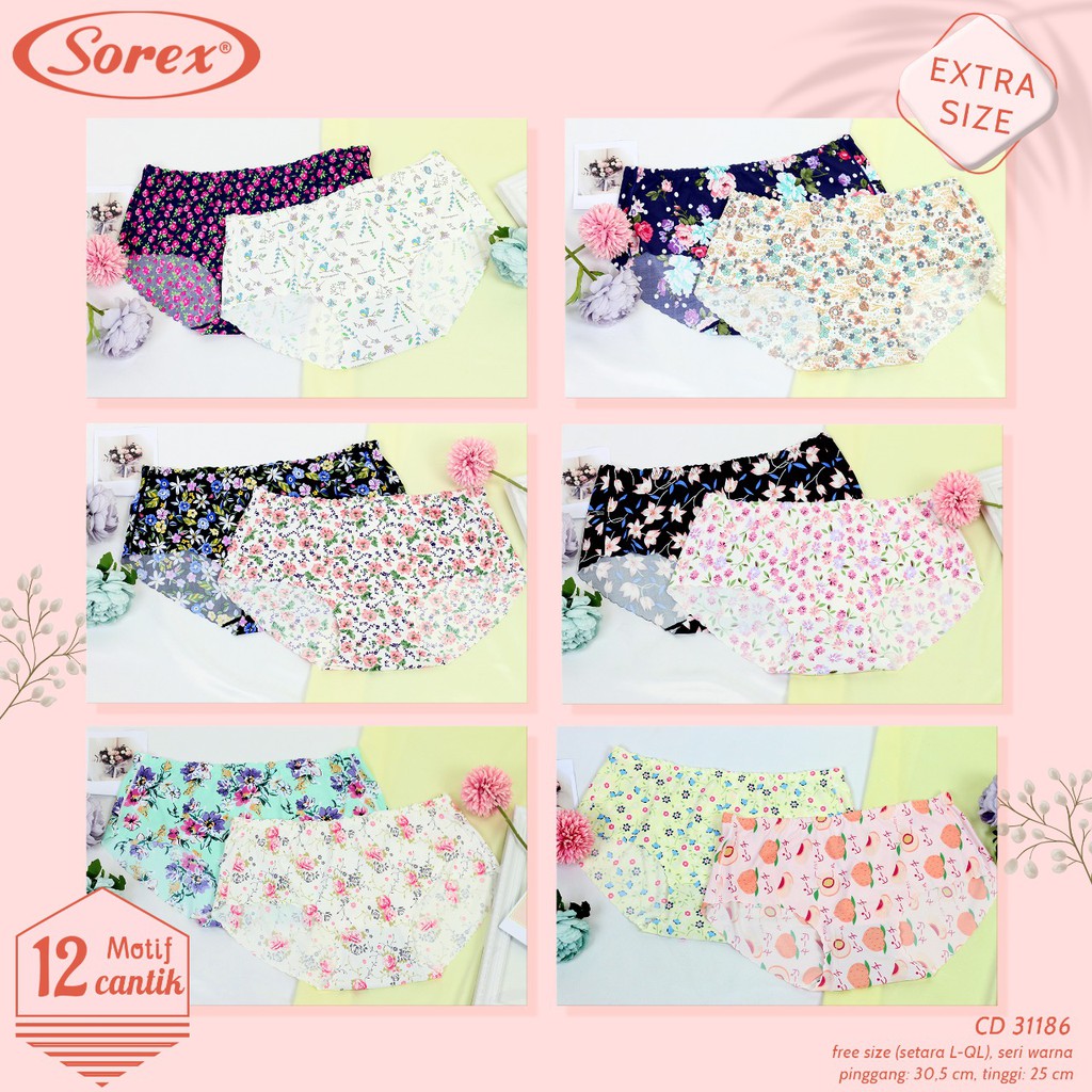 CD Wanita Sorex Seamless 31081 (Fit to L) Tanpa Jahit Motif |tty