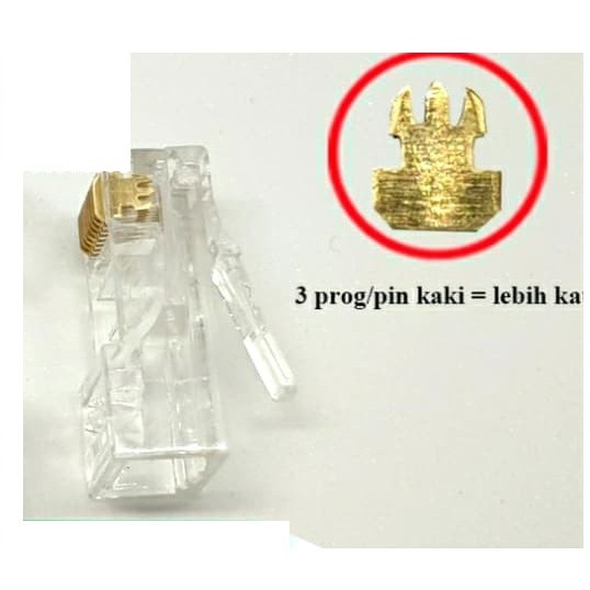 Vascolink Connector Rj45 Cat6 EZ GOLD Lite 50pcs Tembus Anti gagal