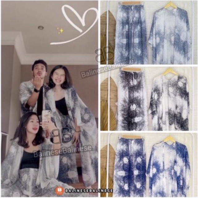 setelan akar Bali one set cardigan & kulot