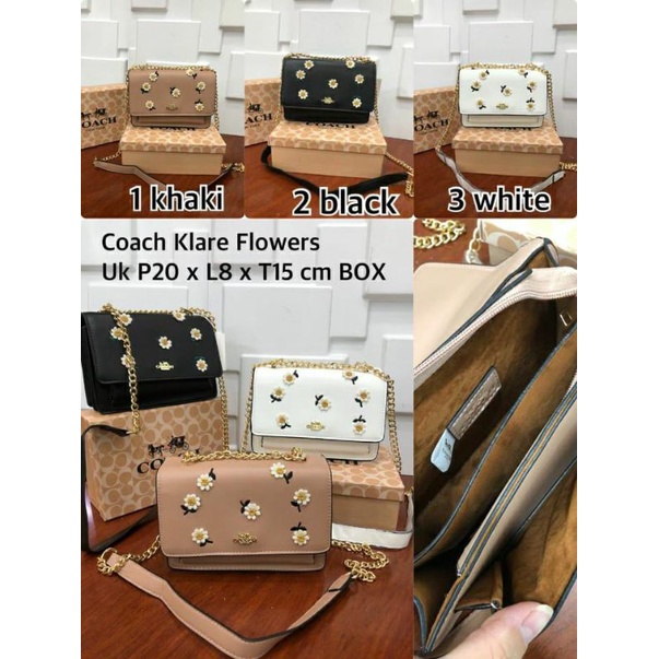 {READY} CO4CH KLARE CROSSBODY DAISY EMBROIDERY