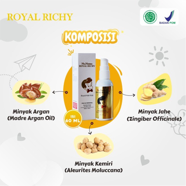 Naufa Royal Richy Serum Vitamin Penumbuh &amp; Perawatan Rambut Bayi / Anak Cepet Tumbuh Subur Sehat