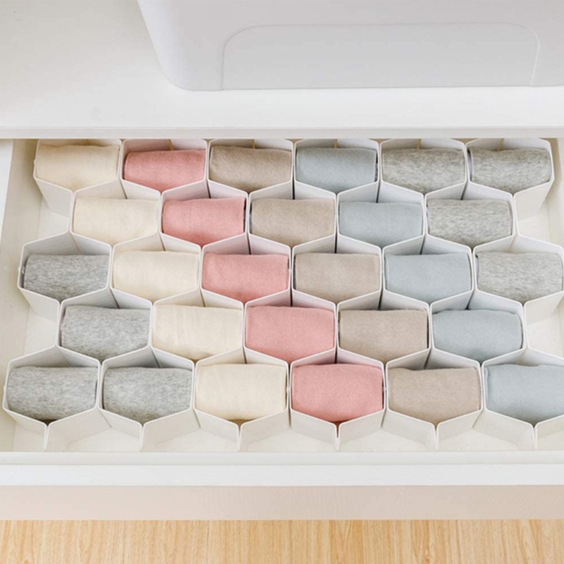 Yin Honeycomb Laci Organizer Sekat Kaus Kaki Organizer Pakaian Dalam Laci Organizer Baju Untuk Belt Makeup Dasi Kantor Su