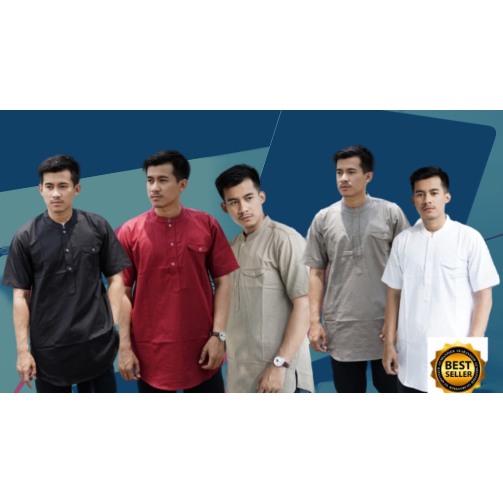 Baju Koko, Kemeja koko, Baju Koko Lengan Pendek, Koko Kurtah Polos Lengan Pendek