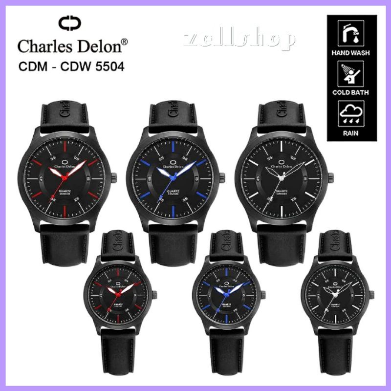 Jam couple Charles delon / jam couplean / jam pasangan / original / water resistance / zellshop