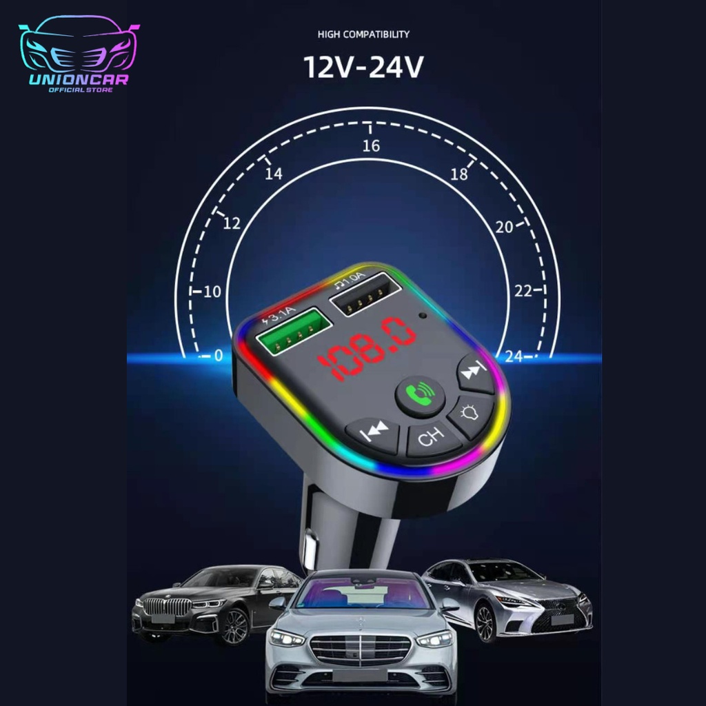 Charger Mobil Modulator Bluetooth Mobil FM Bluetooth Transmitter F6