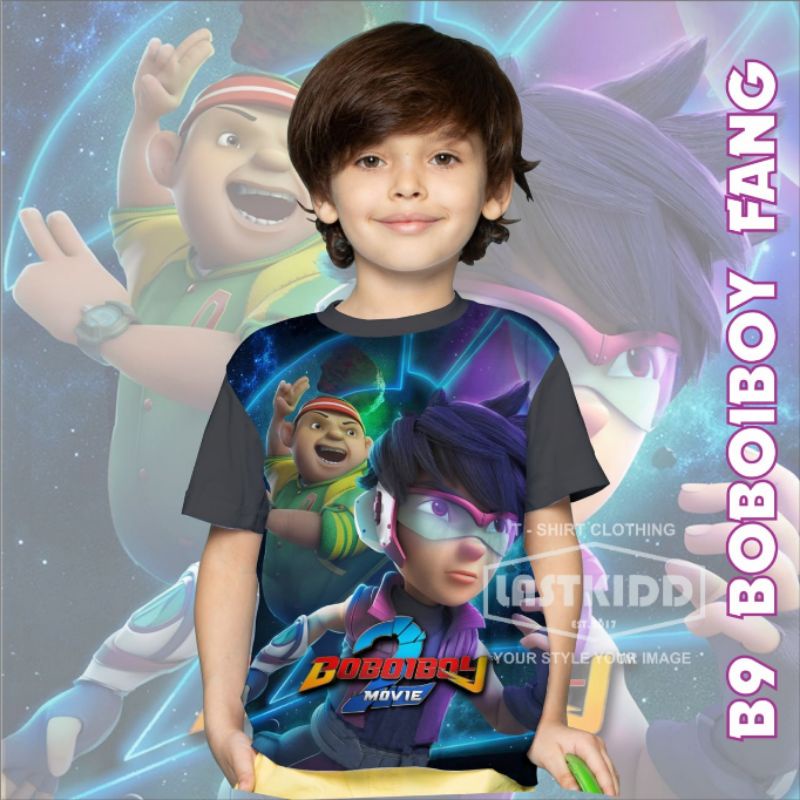 KAOS ANAK BOBOIBOY FANG (B9) 3D GALAXY SERIES KARTUN KAOS ANAK LAKI-LAKI KAOS ANAK PEREMPUAN BAJU T-