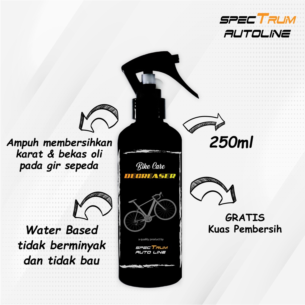 [ SPECTRUM ] BIKE DEGREASE PEMBERSIH RANTAI GEAR SEPEDA PERAWATAN SEPEDA ANTI KARAT FREE KUAS