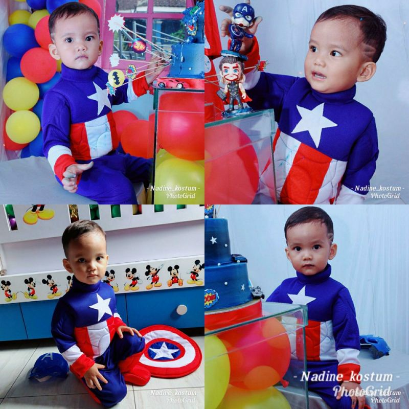 Kostum Captain Amerika/kostum superhero/kostum superhero anak/kostum kapten Amerika/nadine kostum/ko