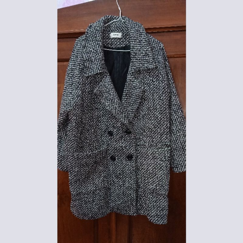 COAT WOOL MOTIF TWEED, SUPER MEWAH