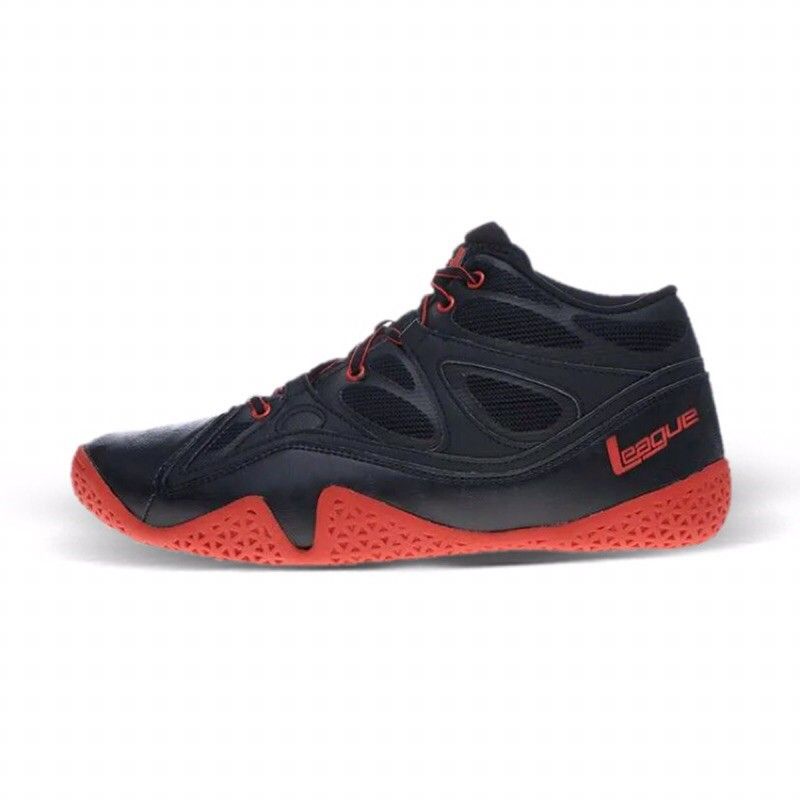 Sepatu League Basket Ballistic Hitam Merah Pemula Original