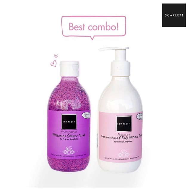 PROMO 1 PAKET SCARLETT WHITENING SHOWER SCRUB + SCARLETT WHITENING HANDBODY