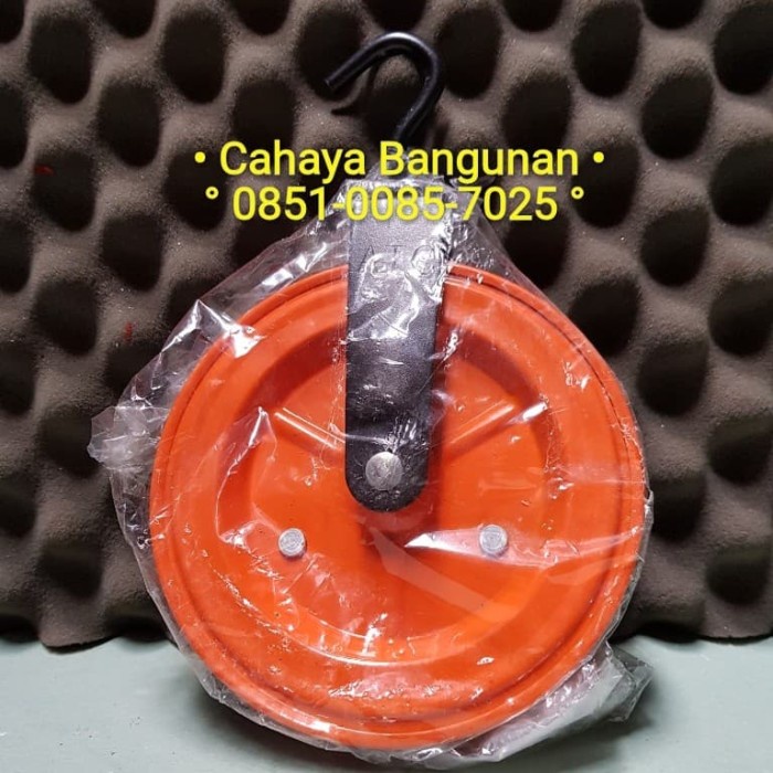 Katrol- Katrol Kerekan Besi Tukang Bangunan Roda Timba Sumur Ember Barang 6" -Katrol.