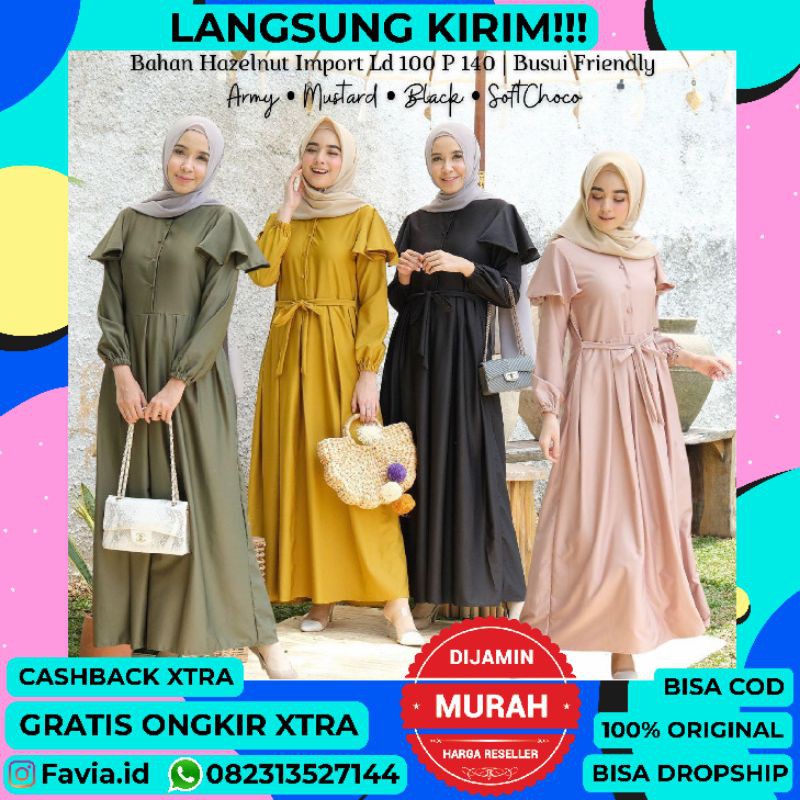 [REAL PICTURE] ALANDA DRESS HAZELNUT IMPORT TANAH ABANG PGMTA METRO GROSIR SUPPLIER KONVEKSI