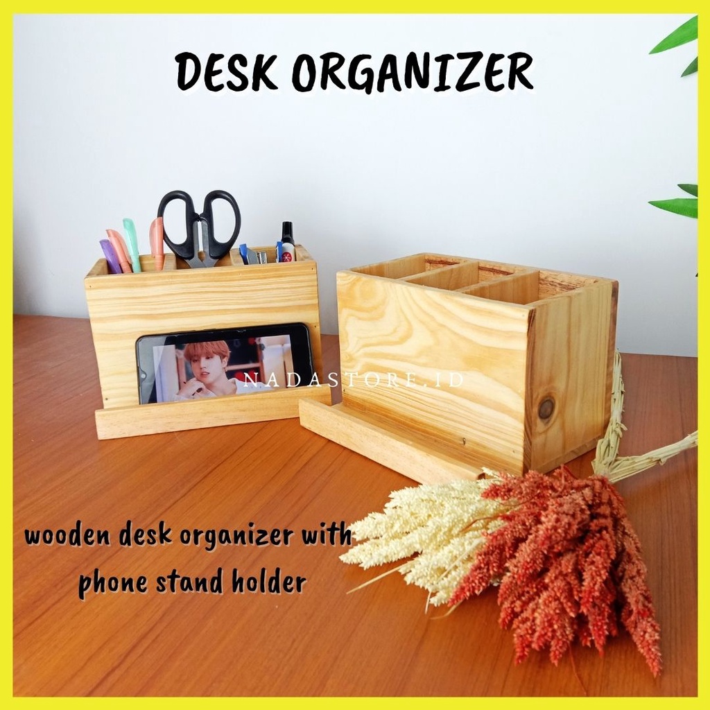 COD - KOTAK STORAGE MEJA DESK ORGANIZER KOTAK PEN HOLDER DAN PHONE STAND HOLDER