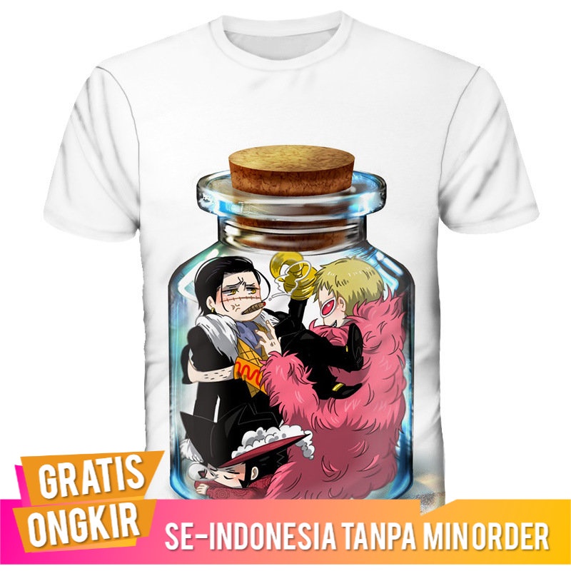 Kaos Pria Import Premium Jepang UK Besar Raja Laut Anime  3D gital Printing Lengan Pendek T-shirt  K
