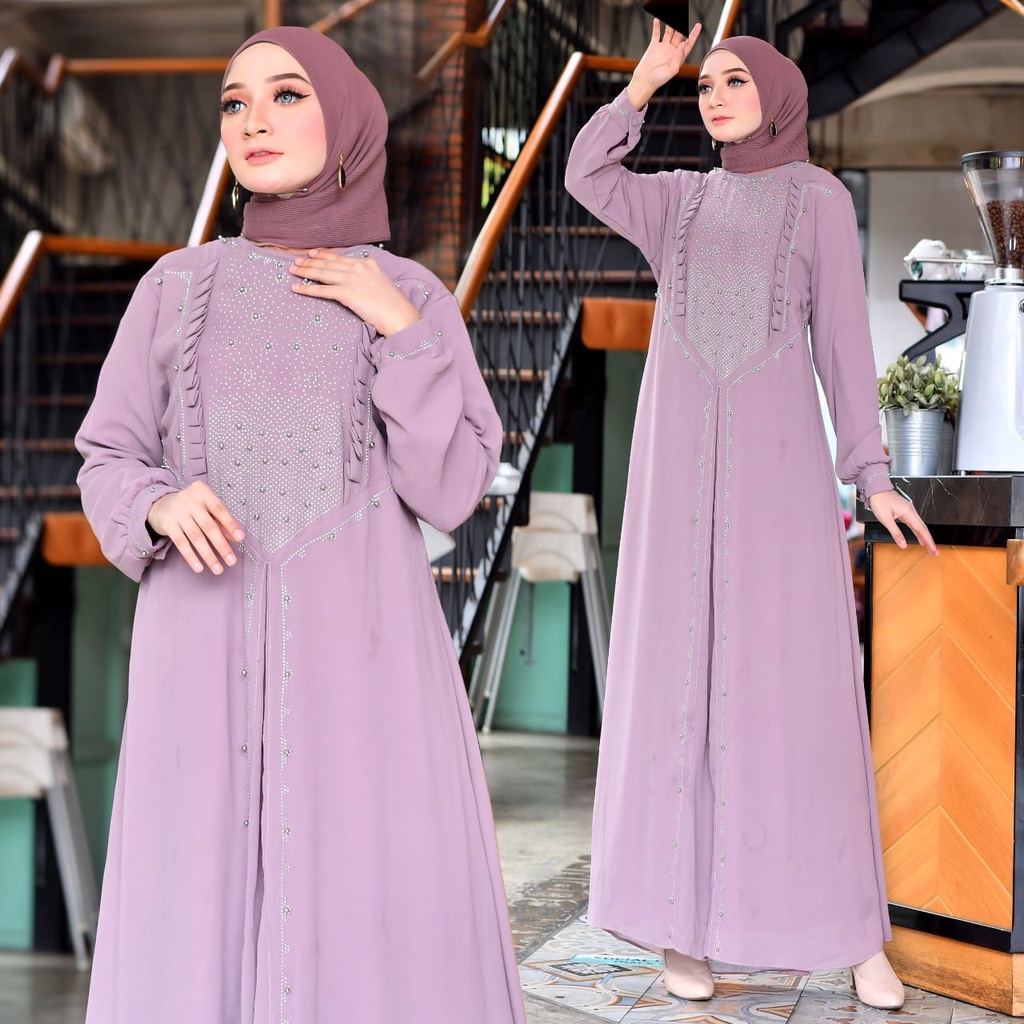 Gamis Pesta Abaya Maryamah Dress Kondangan Pakain Wanita Lebaran Terbaru