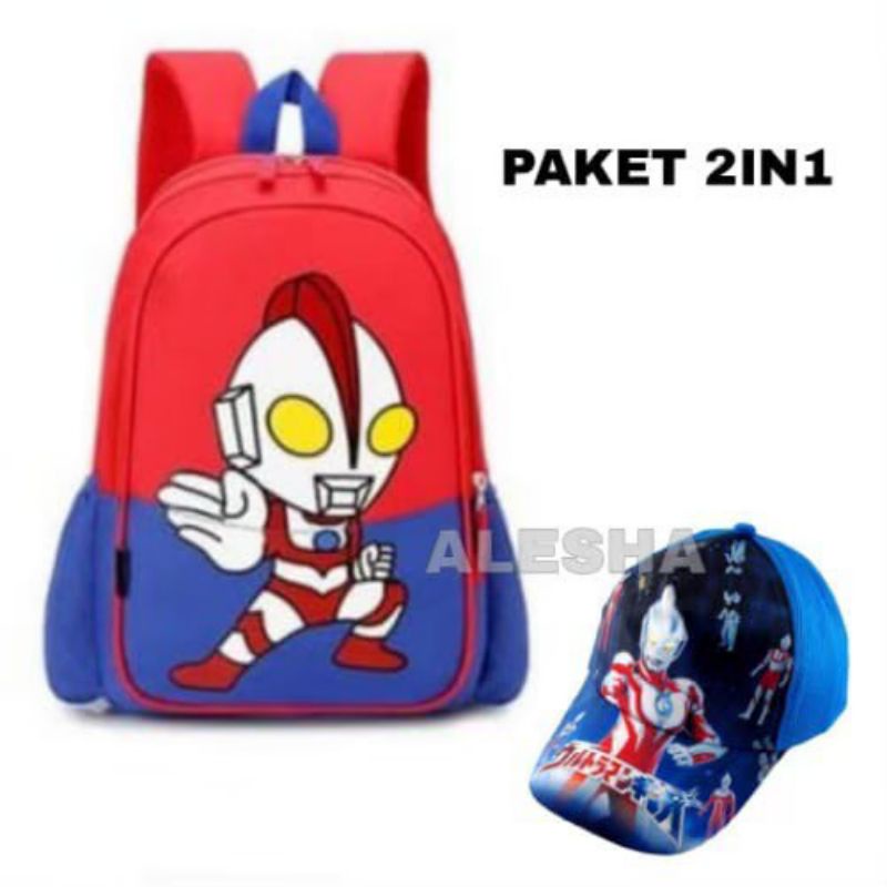 TAS RANSEL ANAK LAKI-LAKI KARAKTER NARUTO ULTRAMAN BATMAN IRON MAN/GRATIS TOPI