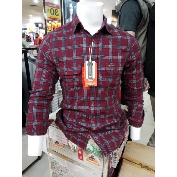 KEMEJA CARDINAL CASUAL ORIGINAL SLIMFIT MERAH